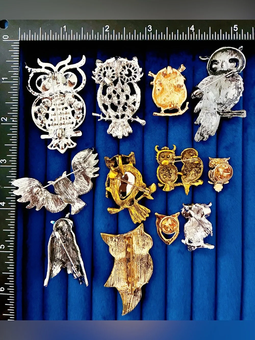 Lot 12 Halloween Owl Brooch Pins Rhinestone Enamel Crystal Statement Jewelry